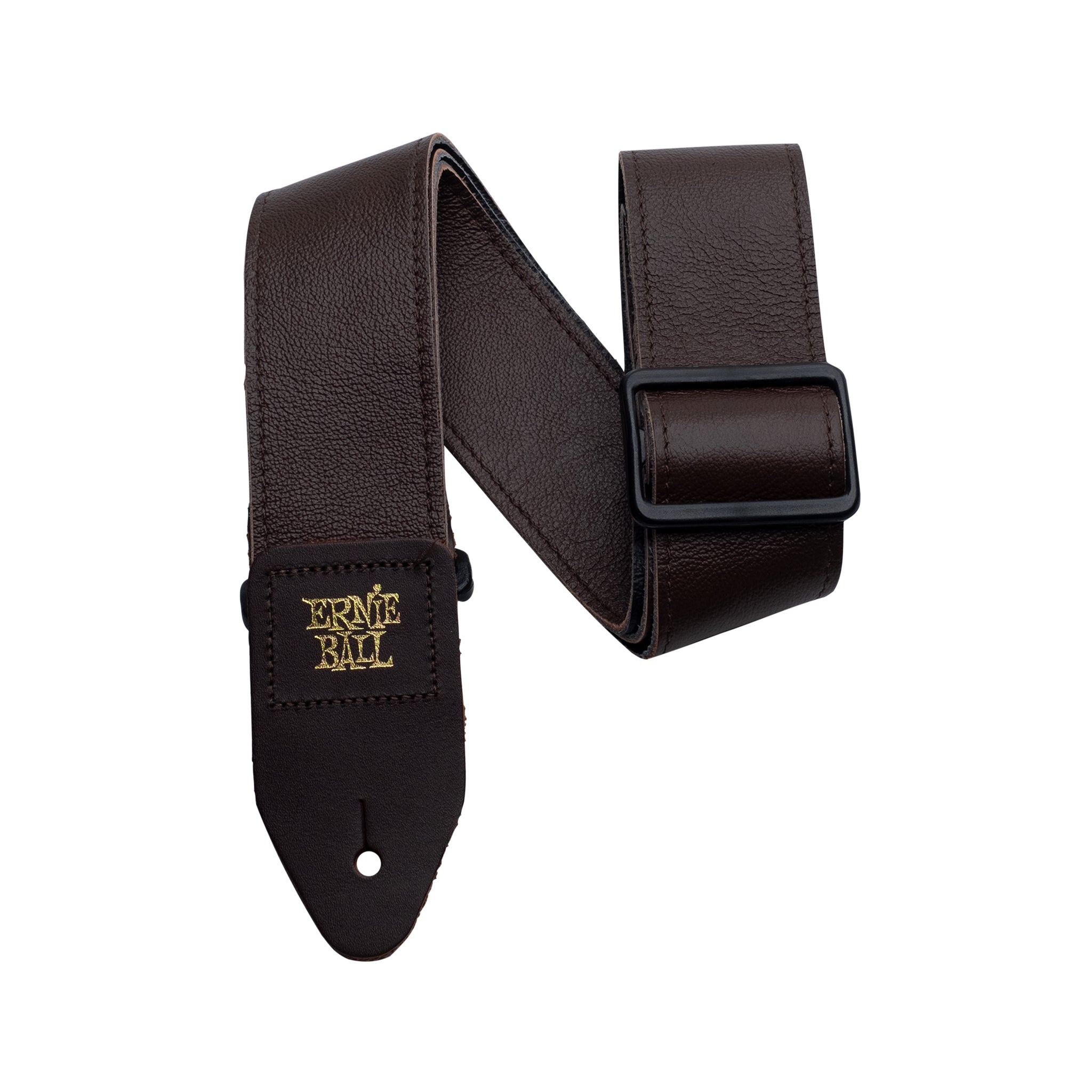 Ernie Ball Tri-Glide 2Inch Italian Leather Bass/Guitar Strap, Brown