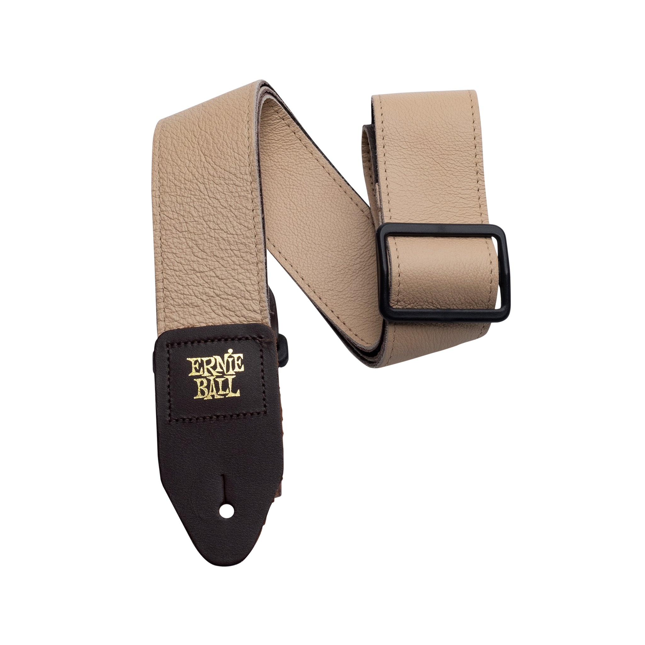 Ernie Ball Tri-Glide 2Inch Italian Leather Bass/Guitar Strap, Tan