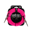 Ernie Ball 20ft Flex Straight to Straight Instrument Cable, Pink