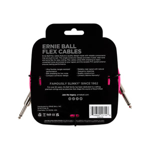 Ernie Ball 20ft Flex Straight to Straight Instrument Cable, Pink