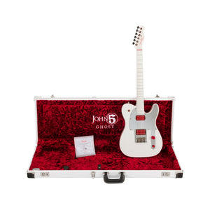 Fender John 5 Ghost Telecaster Electric Guitar, Maple FB, Arctic White