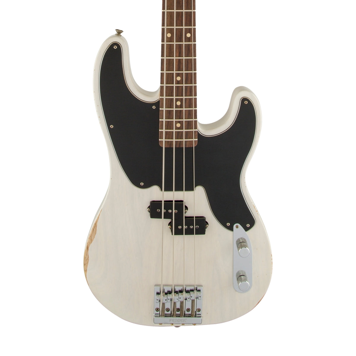 Fender Mike Dirnt Road Worn Precision Bass Guitar, RW FB, White