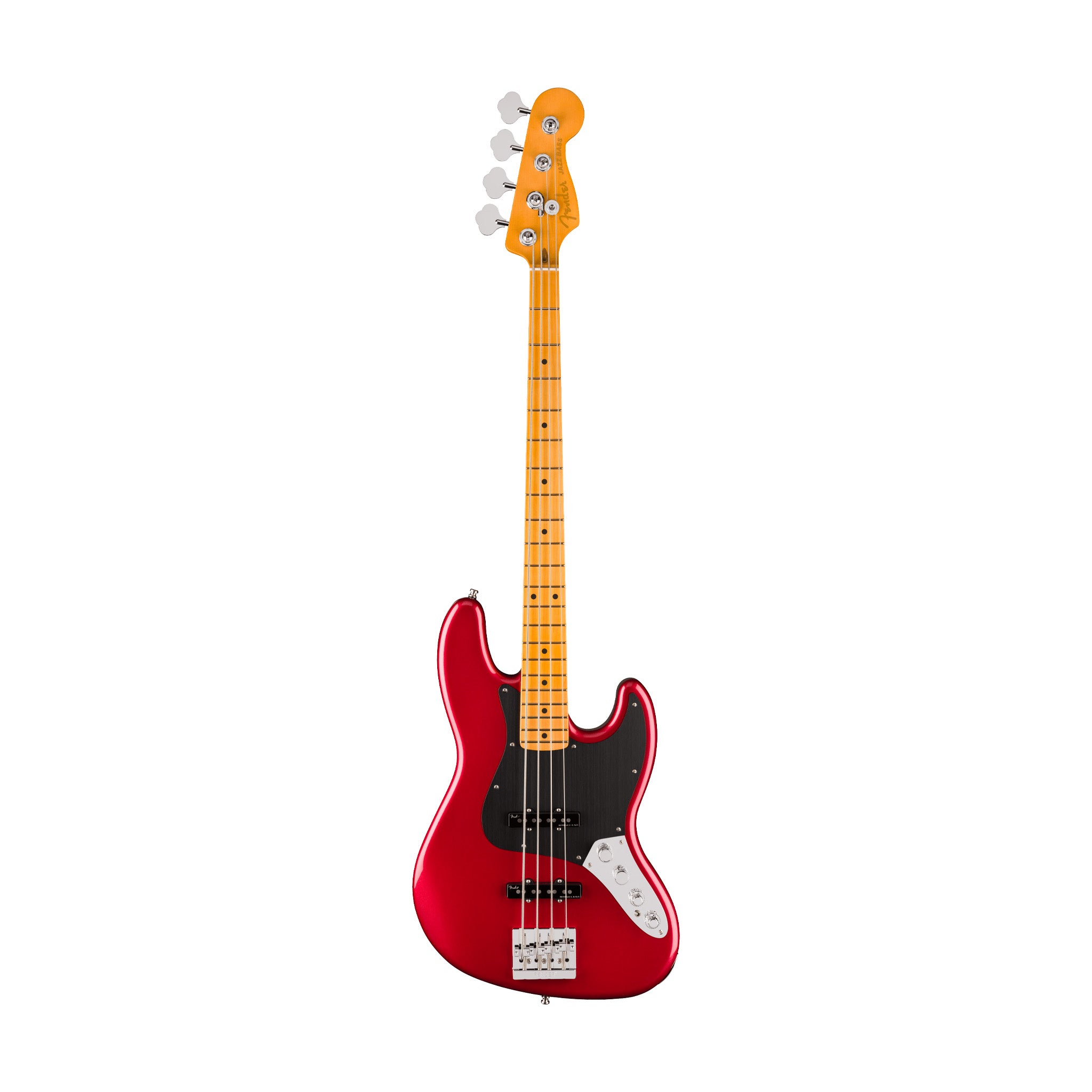Fender American Ultra II Jazz Bass Guitar, Maple FB, Sinister Red