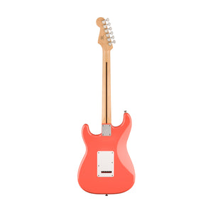 Squier FSR Sonic Stratocaster Electric Guitar w/White Pickguard, Maple FB, Tahitian Coral