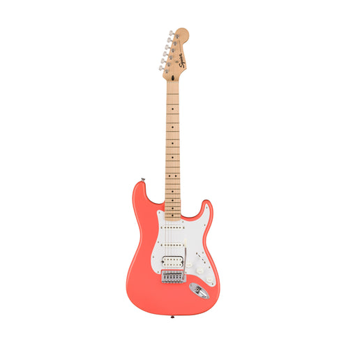 Squier Sonic Stratocaster HSS Electric Guitar w/White Pickguard, Maple FB, Tahitian Coral (B-Stock)