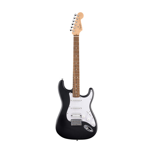 Squier Debut Series Stratocaster HT HSS Electric Guitar, Laurel FB, Black