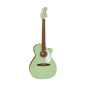 Fender California Newporter Player Medium-Sized Acoustic Guitar, Walnut FB, Surf Green