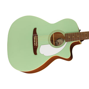 Fender California Newporter Player Medium-Sized Acoustic Guitar, Walnut FB, Surf Green