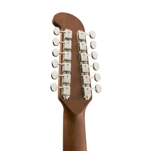 Fender California Series Villager 12-String V3 Semi-Acoustic Guitar w/ Gig Bag, Walnut FB, Black