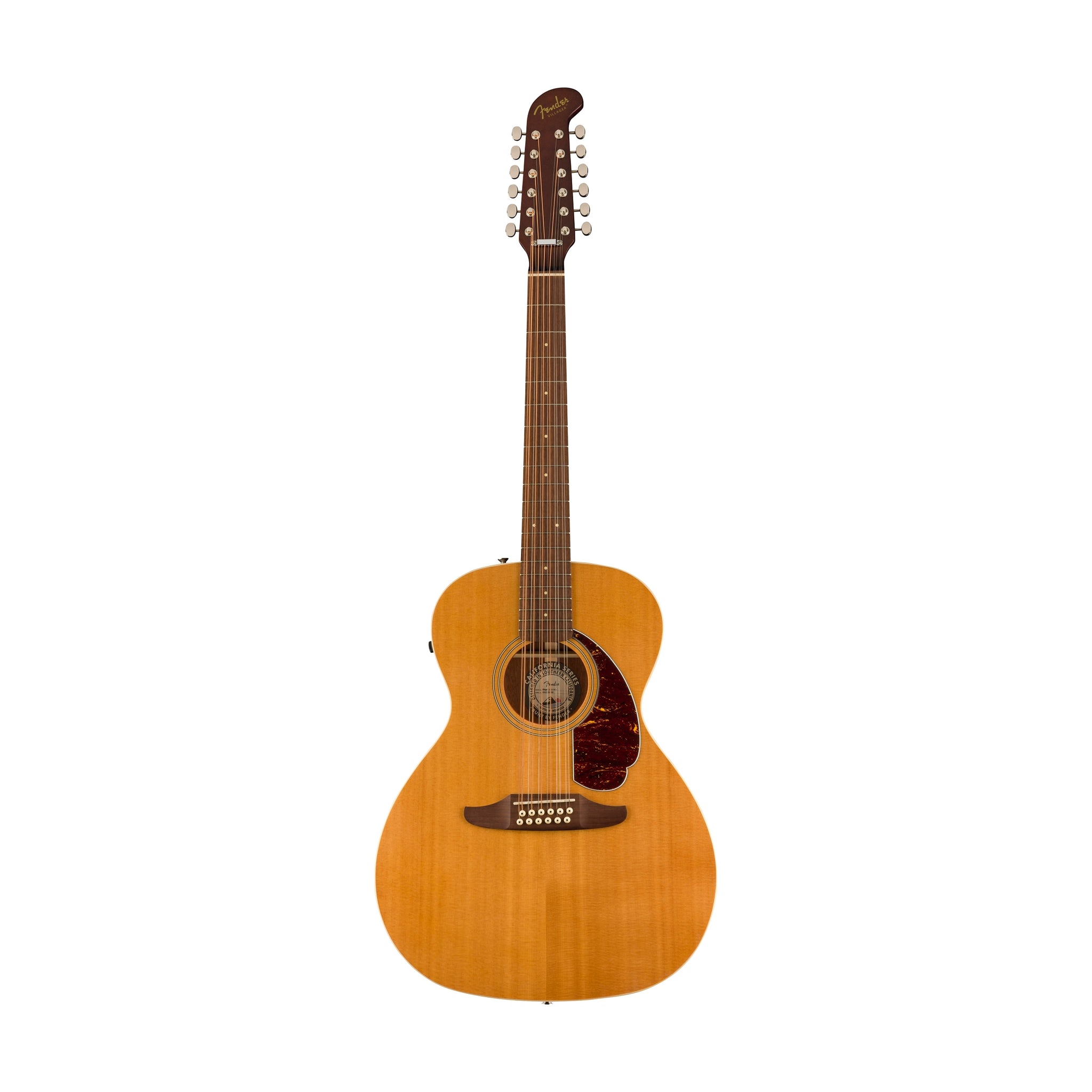 Fender Villager 12-String Acoustic Guitar w/Bag, Walnut FB, Aged Natural