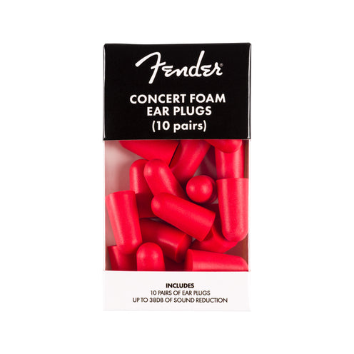 Fender Concert Foam Ear Plugs, 10 Pairs