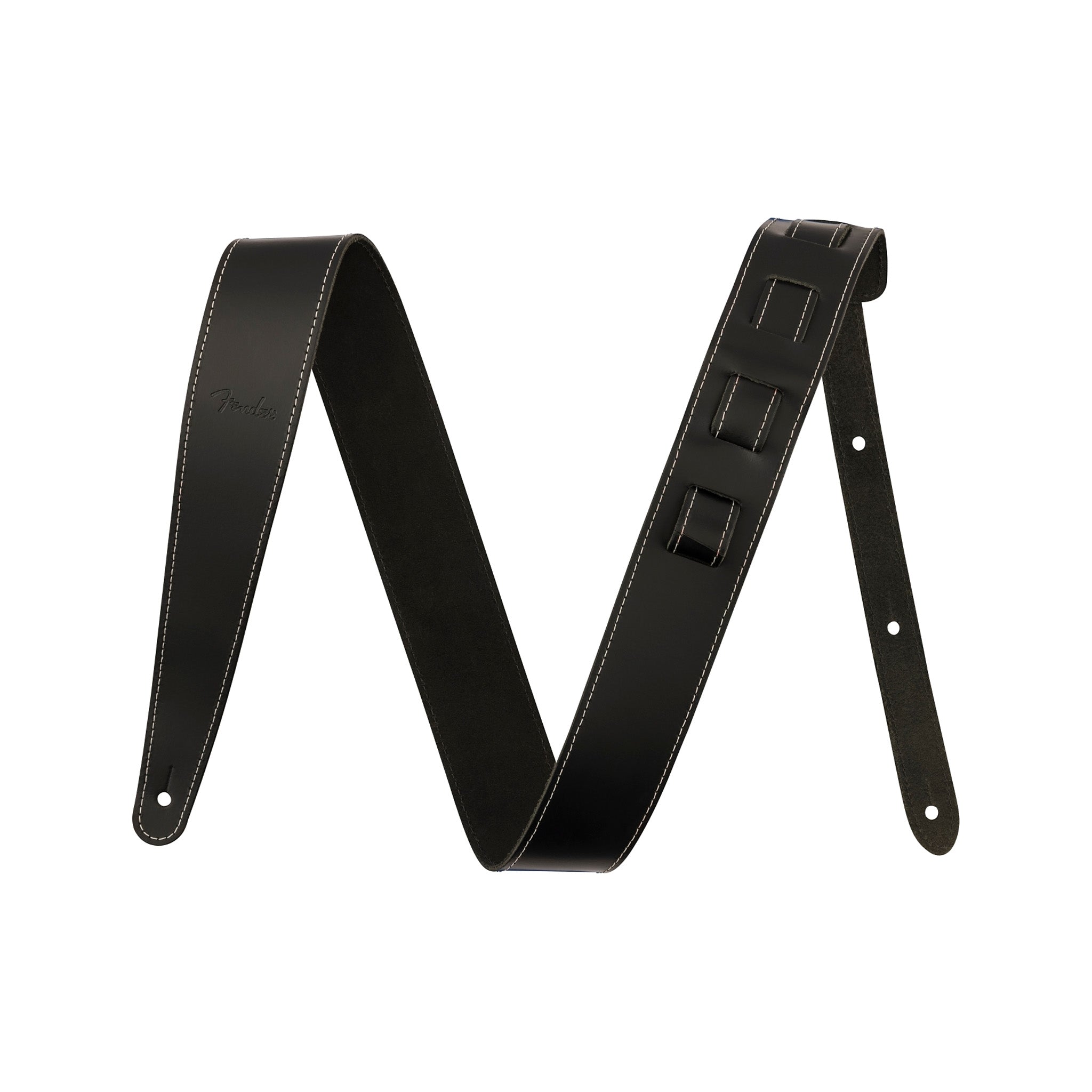 Fender 2inch Essentials Leather Guitar Strap, Black