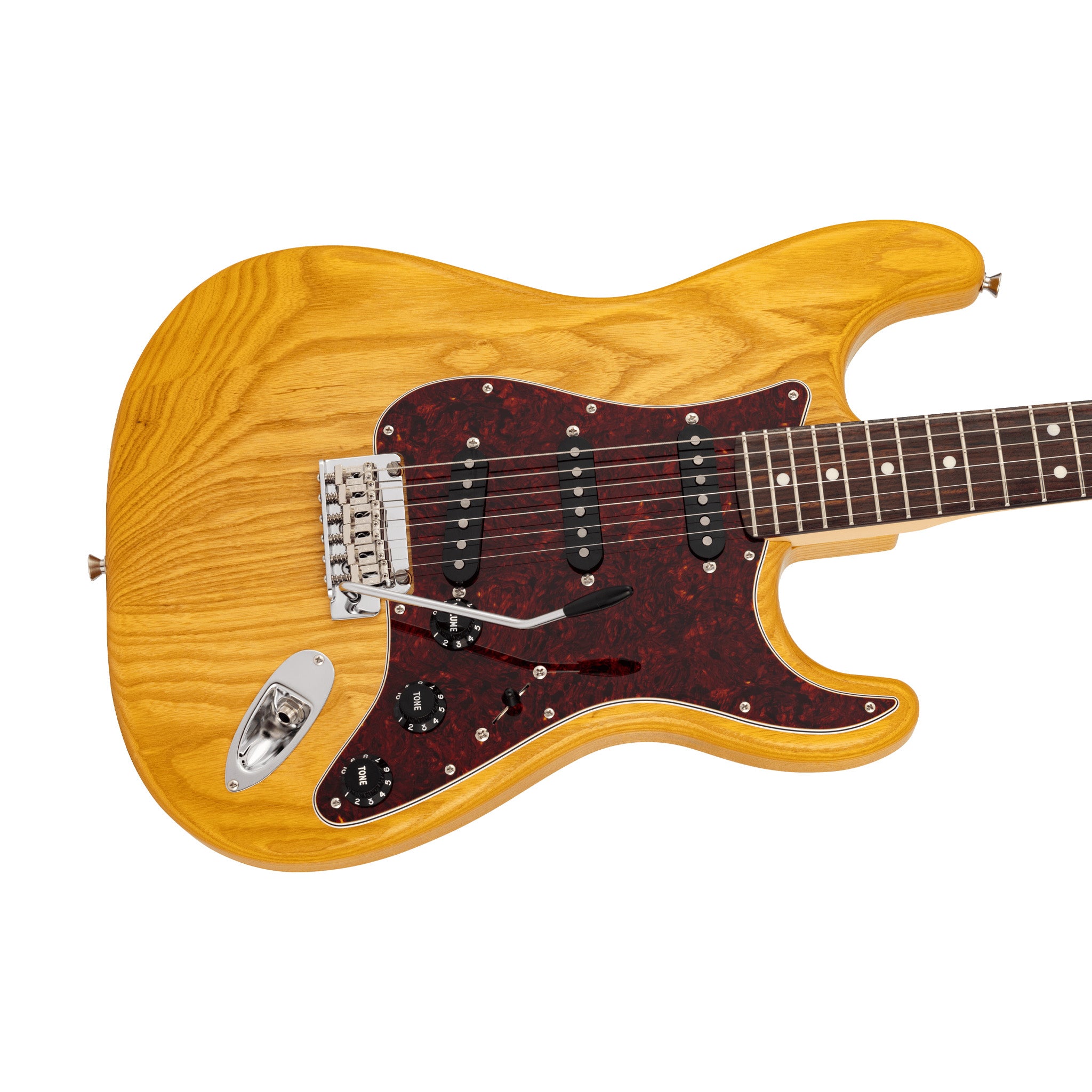 Fender MIJ Limited Stratocaster Electric Guitar, RW FB, Raw Ash