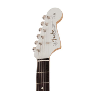 Fender Japan Traditional II 60s Jazzmaster Electric Guitar, RW FB, Olympic White / Blue Stripes