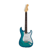 Fender Japan Hybrid II Ltd Ed Stratocaster Electric Guitar w/Quilt Maple Top, RW FB, Aquamarine