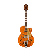 Gretsch G6120TGQM-56 Quilt Classic Chet Atkins Electric Guitar wBigsby, Roundup Orange Stain Lacquer