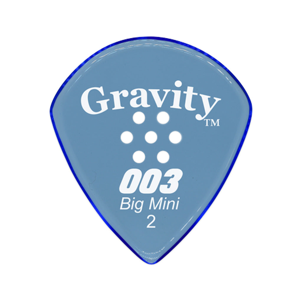 Gravity 003 Big Mini Jazz 2.0mm Guitar Pick w/Multi Grip, Master Blue