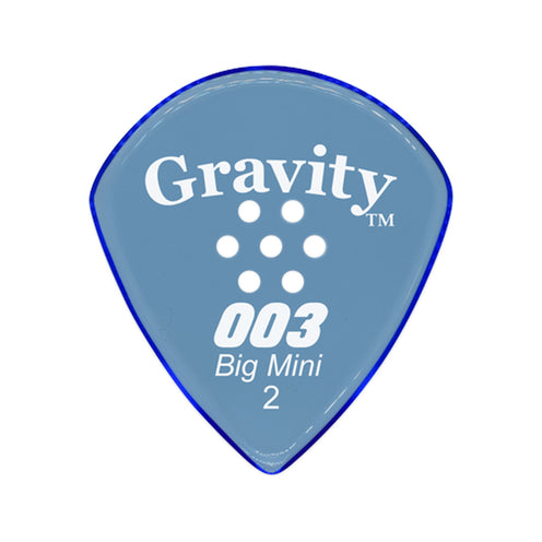 Gravity 003 Big Mini Jazz 2.0mm Guitar Pick w/Multi Grip, Master Blue