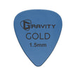 Gravity Colored Gold Traditional Teardrop Guitar Pick, 1.5mm Blue