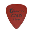 Gravity Colored Gold Traditional Teardrop Guitar Pick, 1.5mm Red