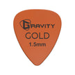Gravity Colored Gold Traditional Teardrop Guitar Pick, 1.5mm Orange
