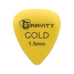 Gravity Colored Gold Traditional Teardrop Guitar Pick, 1.5mm Yellow