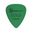 Gravity Colored Gold Traditional Teardrop Guitar Pick, 2.0mm Green