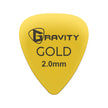Gravity Colored Gold Traditional Teardrop Guitar Pick, 2.0mm Yellow