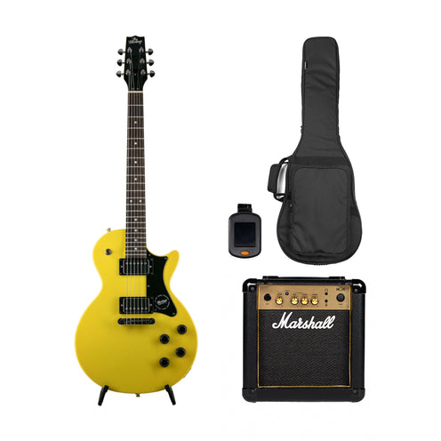Heritage Ascent Collection H-137 Humbucker Electric Guitar w/ Marshall MG10G Bundle, Marigold Yellow
