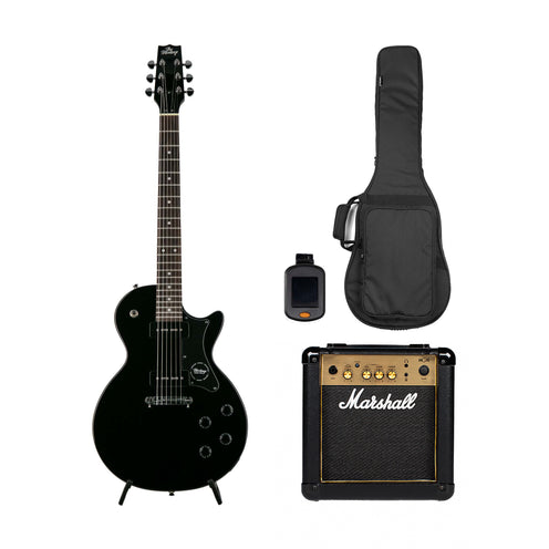 Heritage Ascent Collection H-137 P90 Electric Guitar w/ Marshall MG10G Bundle, Black