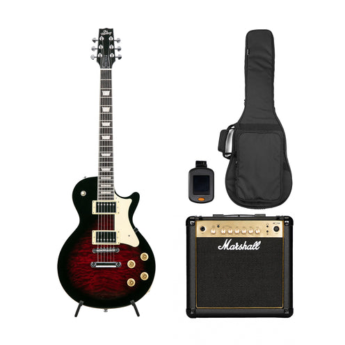 Heritage Ascent+ Collection H-150 Electric Guitar w/ Marshall MG15GR Bundle, Rose Burst