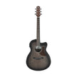 Ibanez AAM70CE-TBN Acoustic Guitar w/Gloss Top, Transparent Charcoal Burst Low, Natural Open