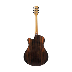 Ibanez AAM70CE-TBN Acoustic Guitar w/Gloss Top, Transparent Charcoal Burst Low, Natural Open