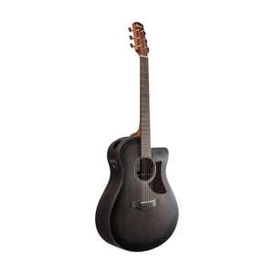 Ibanez AAM70CE-TBN Acoustic Guitar w/Gloss Top, Transparent Charcoal Burst Low, Natural Open