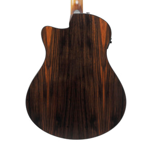Ibanez AAM70CE-TBN Acoustic Guitar w/Gloss Top, Transparent Charcoal Burst Low, Natural Open