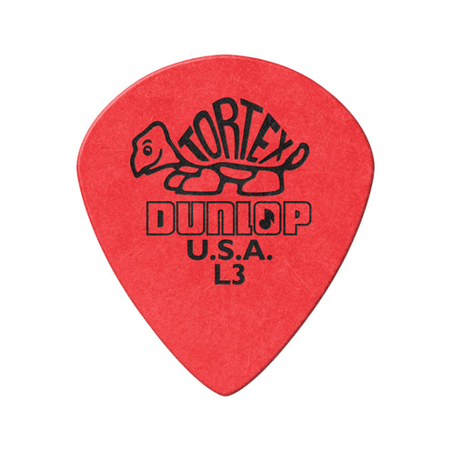 Jim Dunlop 472PL3 Tortex Jazz III 0.50mm Guitar Picks, Red, 6-Pack, Light