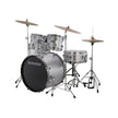 Ludwig LC16515 Accent Drive 5-Piece Drums Set w/Hardware+Throne+Cymbal, Silver Foil