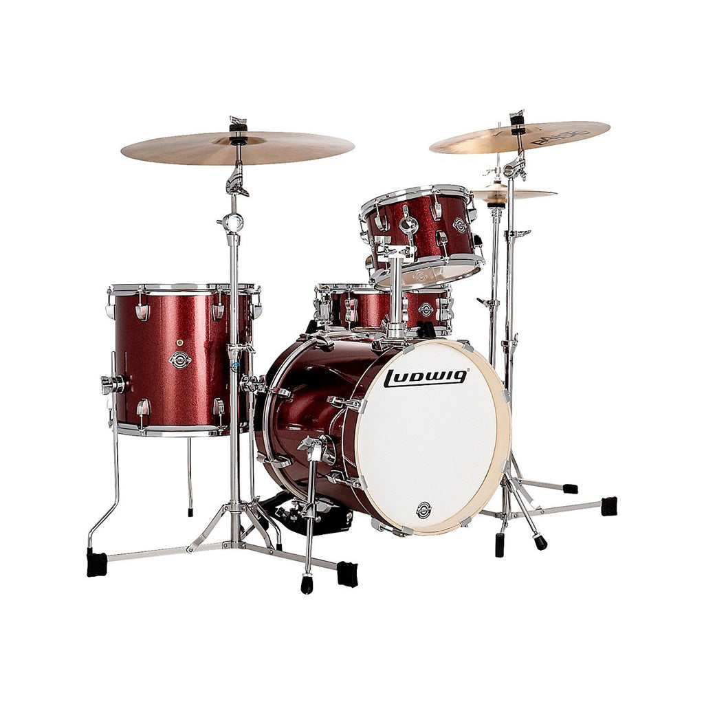 Ludwig LC2794 Breakbeats By Questlove 4pcs Shell Pack w/ Bag, Red Sparkle