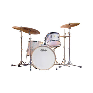 Ludwig LCLUB22WM Continental Club 4-Piece Drum Kit(22B+16F+13T+14S), White Marine Pearl