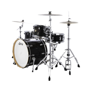Ludwig LCO5024B Continental 4-Piece Drum Kit(22B+16F+12T+14S), Black Lacquer