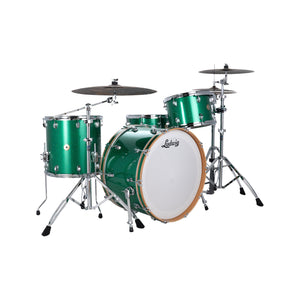 Ludwig LCO5024G Continental 4-Piece Drum Kit(22B+16F+12T+14S), Green Sparkle