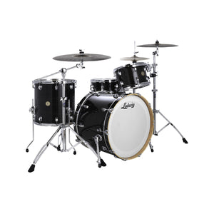 Ludwig LCO5124SB Continental 5-Piece Drum Kit(22B+16F+14F+12T+14S), Black Lacquer