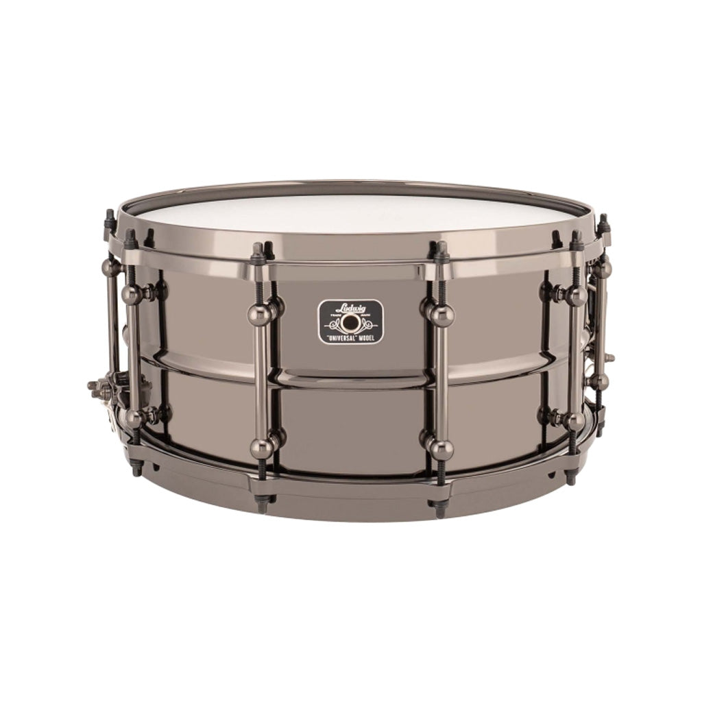 Ludwig LU5514 5.5x14inch Universal Brass Snare, Black Nickel Plated Shell