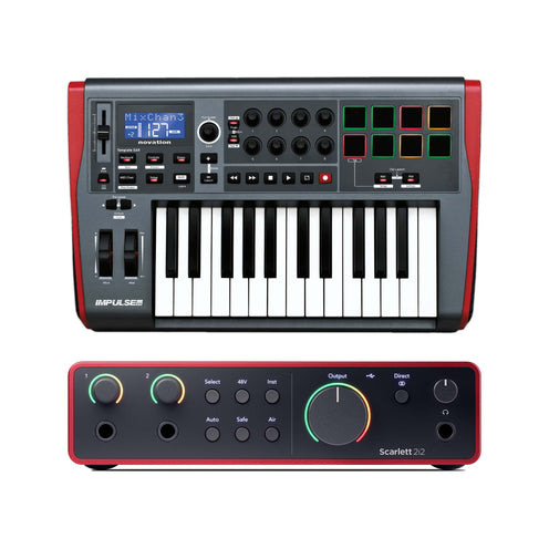 Novation Impulse 25 w/ Scarlett 2i2 4th Gen Bundle