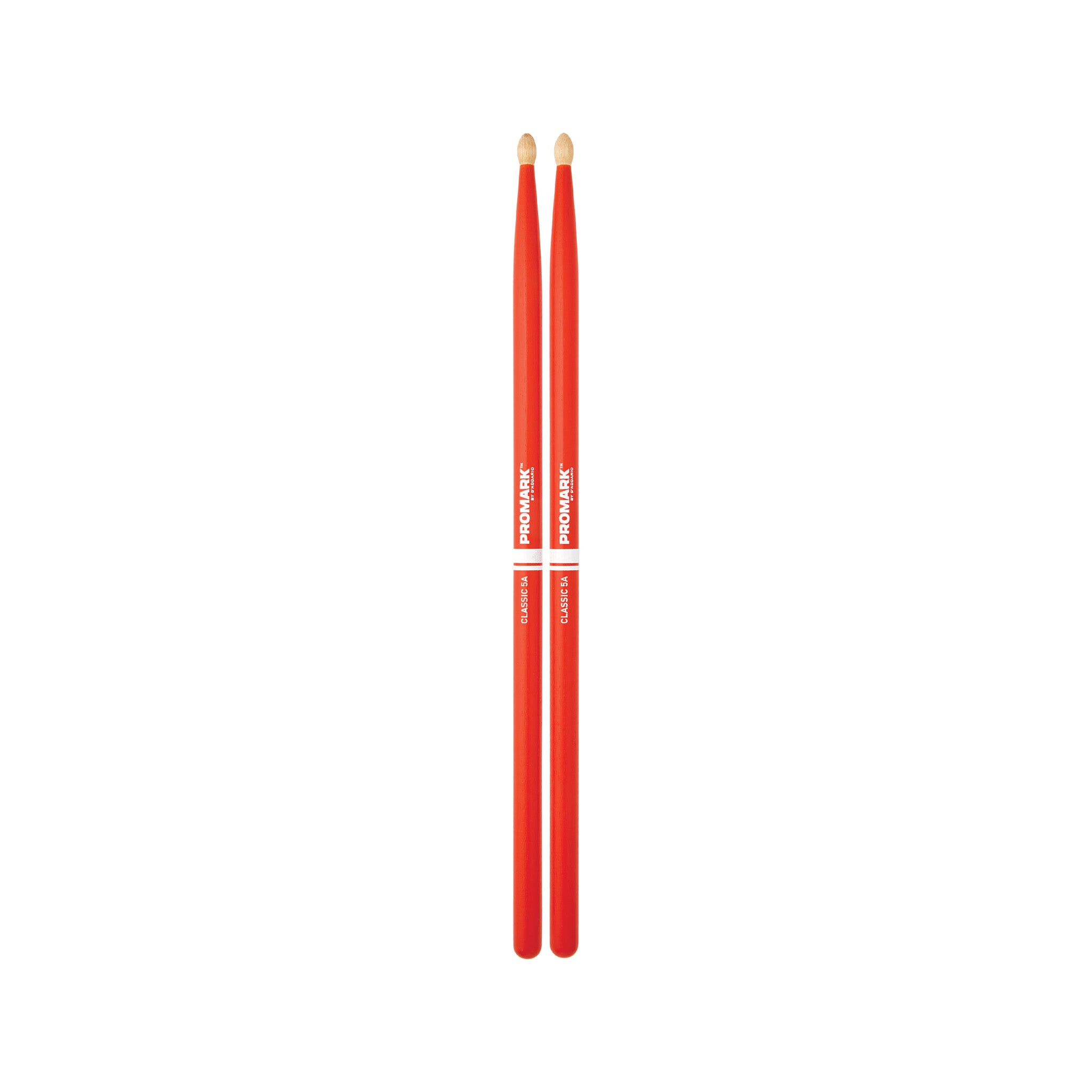 Promark TX5AW-ORANGE Hickory 5A Drumsticks, Wood Tip, Orange