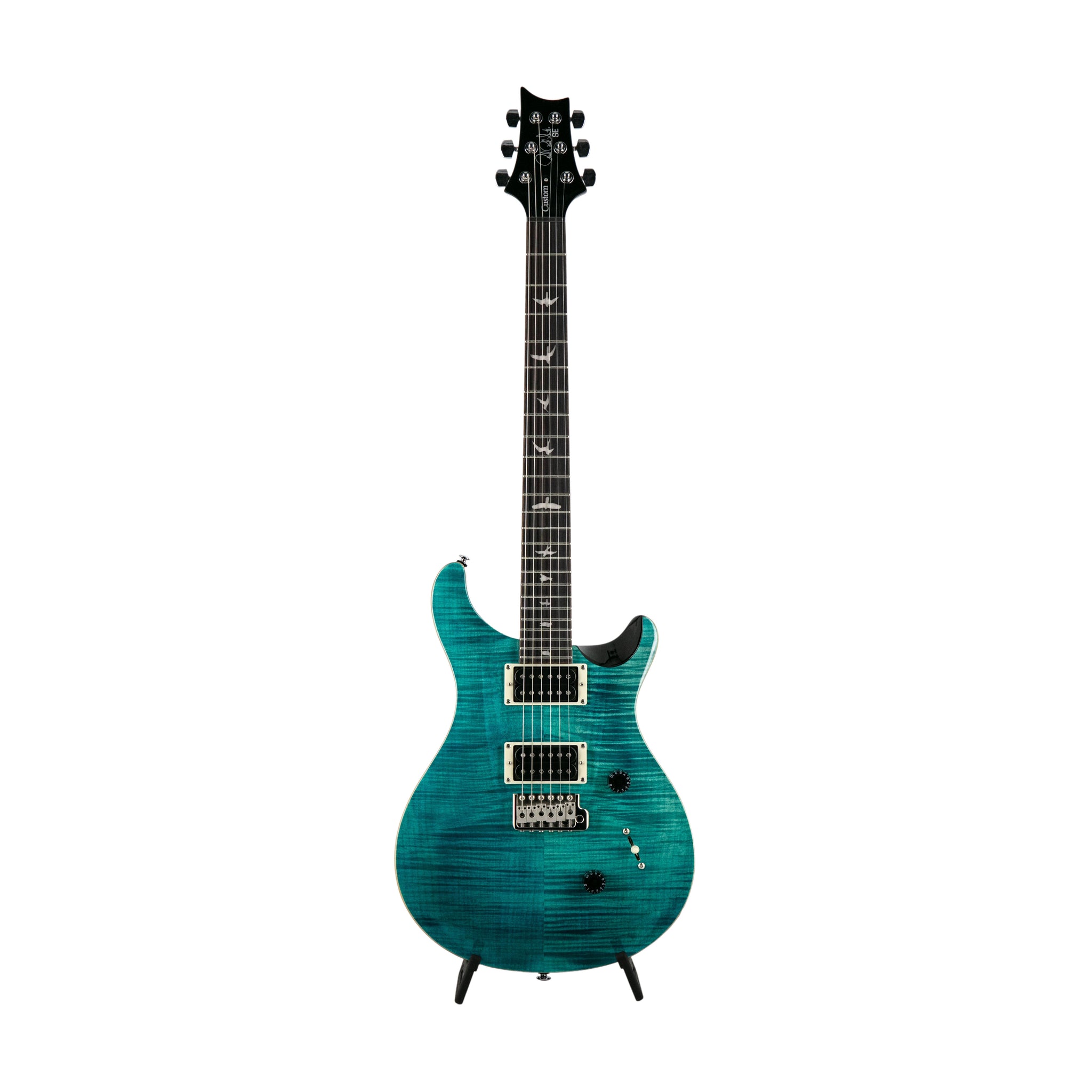 PRS SE Custom 24 Electric Guitar w/Bag, Sapphire & Black Back