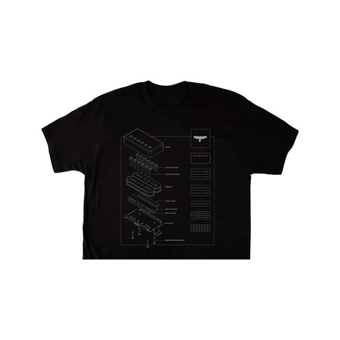 PRS Exploded Pickup Tee, Black