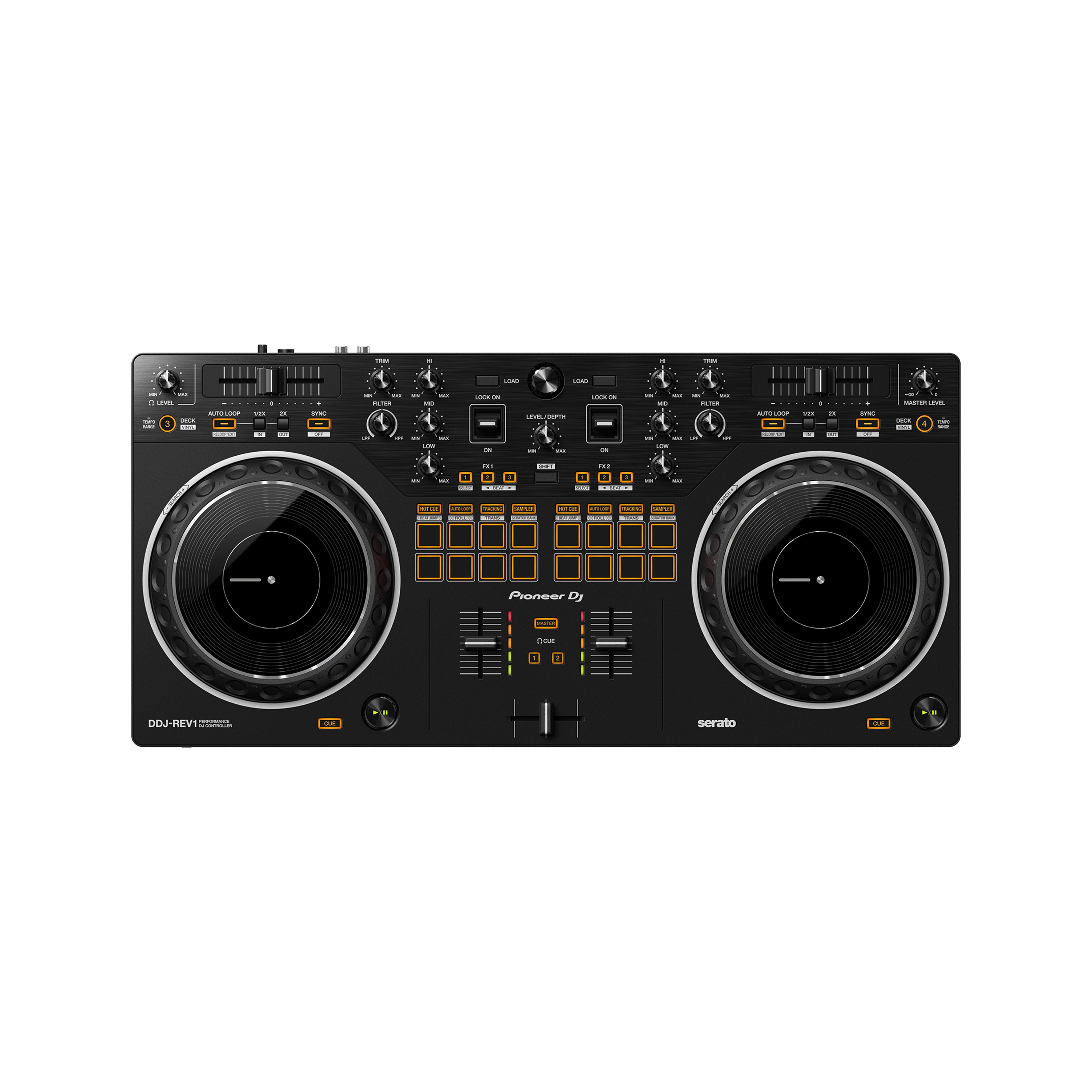 Pioneer DDJ-REV1 Scratch-style 2-channel DJ Controller, Black