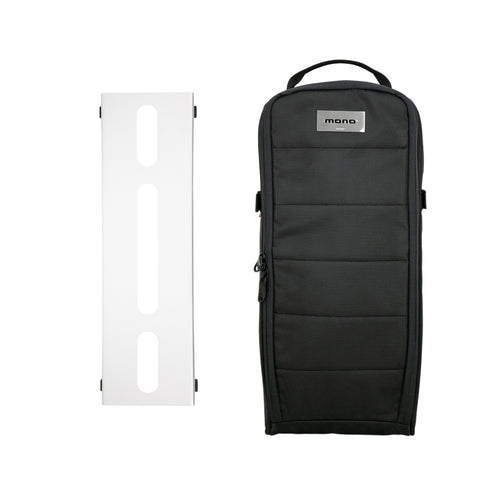 MONO Pedalboard Lite+, Silver and Tick+ Accessory Case 2.0, Black