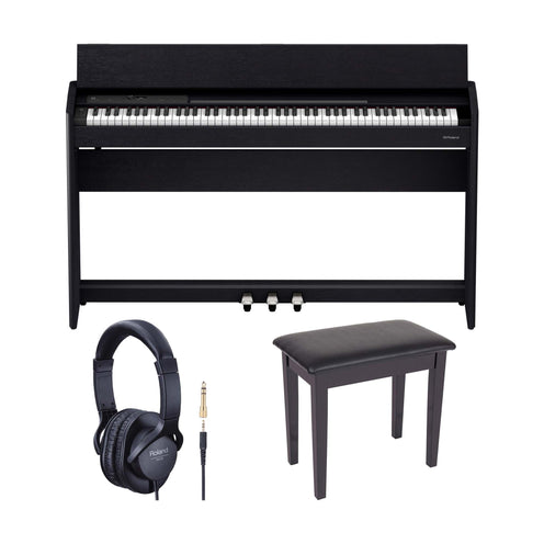 Roland F701 Digital Piano Bundle, Charcoal Black